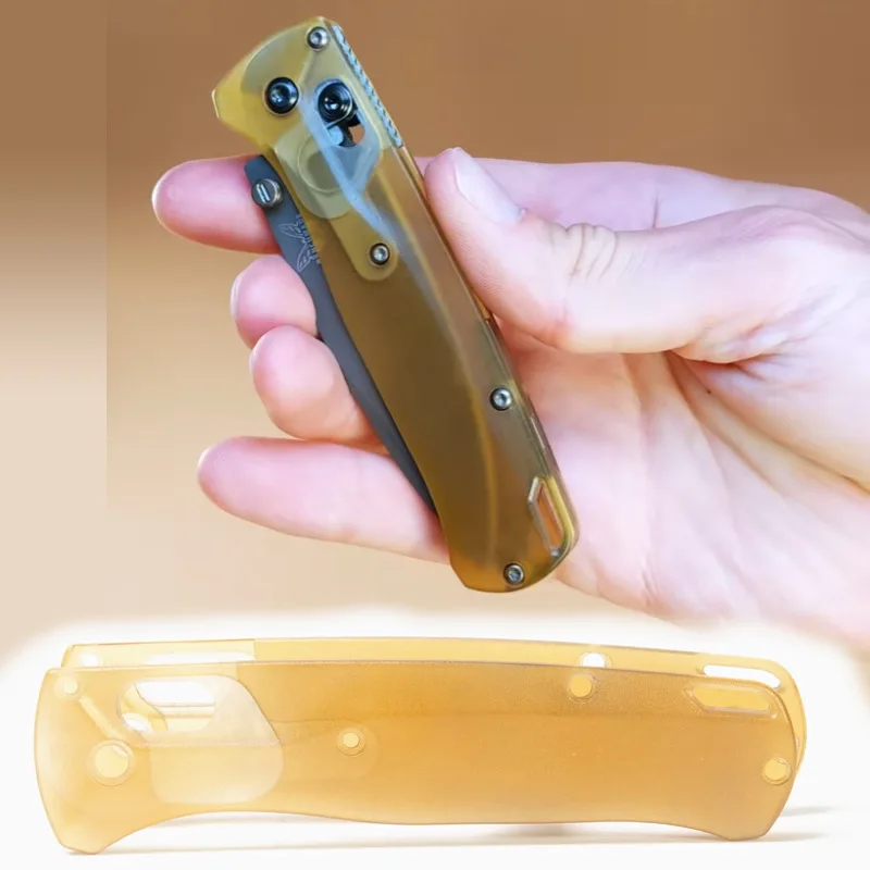 A Pair Folding Knife Case Crossfade Ultem Scales Transparent Shell for Benchmade Bugout 535 Knife Shank DIY Tool