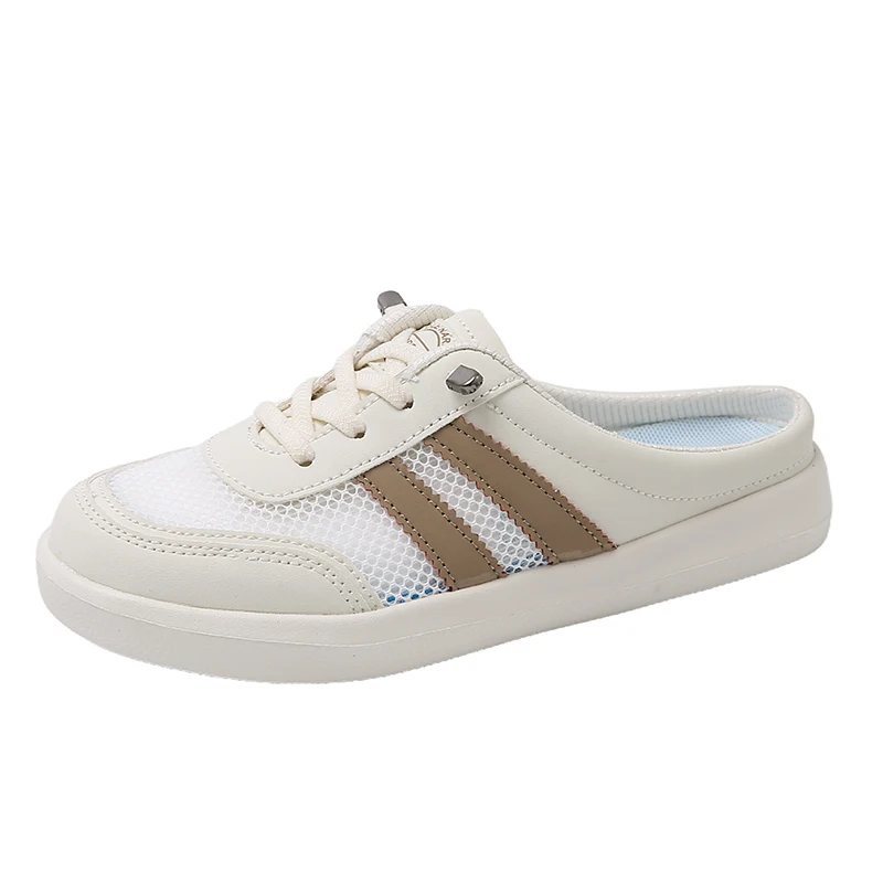 

Summer Women's Casual Shoes Breathable Comfortable Lightweight Soft Non-slip Flat Mesh Shoes Outdoor Casual Half Slippers