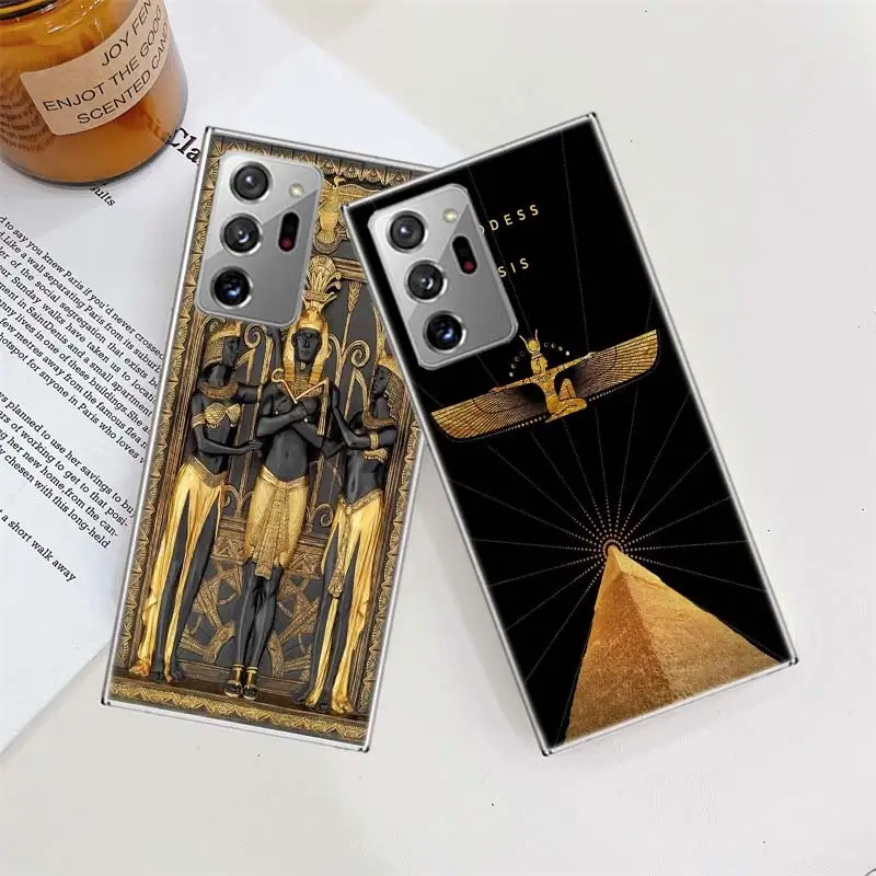 Egypt Pharaoh mural Phone Case For Galaxy Note 20 Ultra 10 9 8 A05S A55 A35 A25 A15 A9 A8 A7 A6 J8 J6 J4 Plus Cover TPU Capa