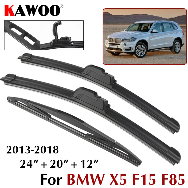 

KAWOO 24 "+ 20" + 12" щетка стеклоочистителя автомобиля для BMW X5 F15 F85 2013-2018 ветровое стекло передние и задние щетки комплект автомобильных аксессуаров
