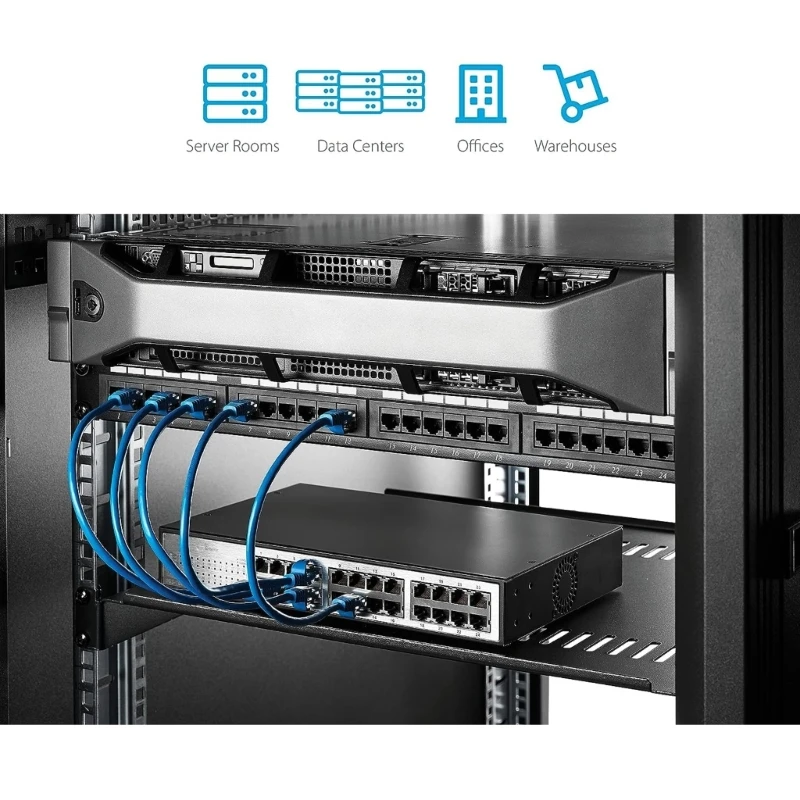 

1U Server Rack Shelf Universal Vented Tray for 19" Equipment Rack & Cabinet Durable Steel Construction 10" Deep