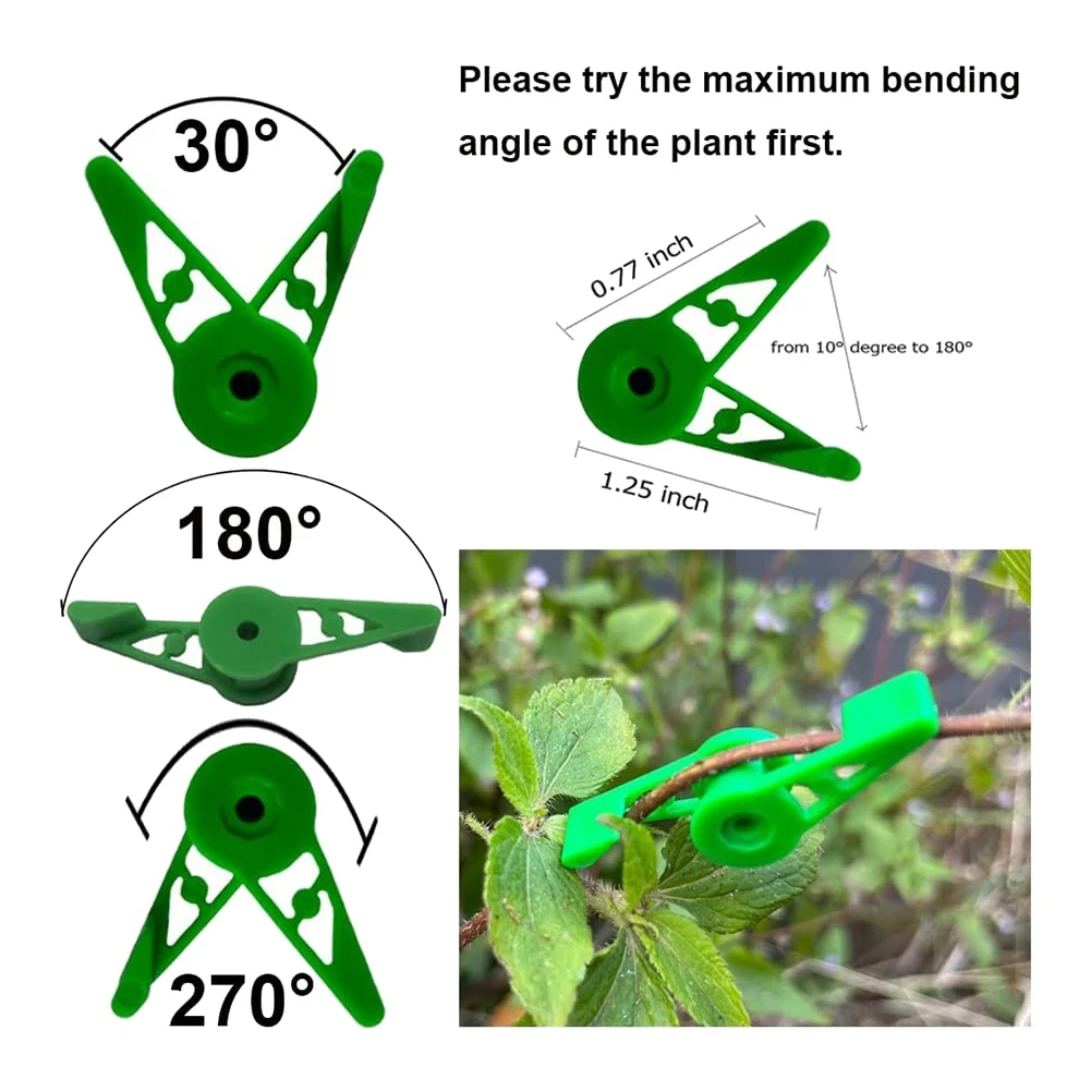 60Pcs 360 Degree Plant Stem Trainer Clips, Adjustable Plant Branches Bender Clips, Plant Training Control of Plants