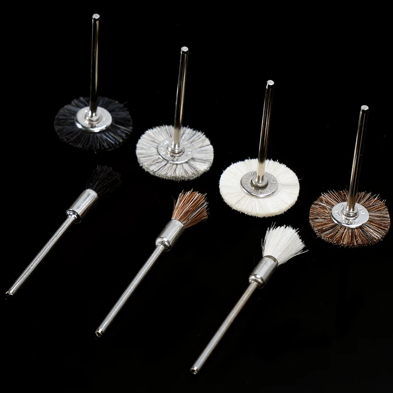 

10pcs Dental Polishing Wheels Wool/Cotton/Cloth Buffing Pad Jewelry Abrasive Brush Dentist Lab Hp Brush 2.35mm Shank Rotary Tool