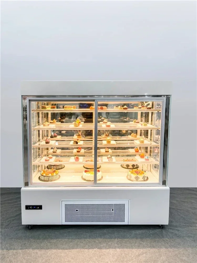 Vertical Cake Counter Commercial Dessert Refrigerated Display Cabinet Heightened Cake Display