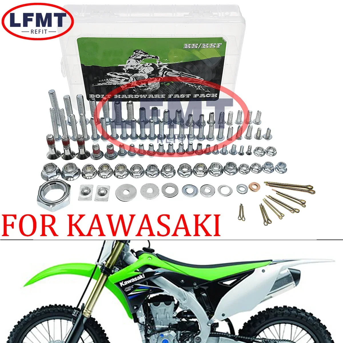 

Motorcycle whole car screw kit For KAWASAKI KX KLX KX125 KX250 KX450 KLX450 80 85 100 125 250 450 Motocross Dirt Bike