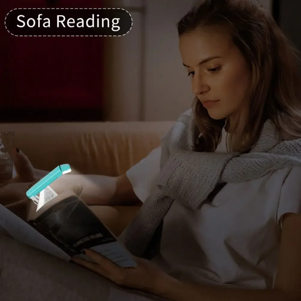 مشبك LED صغير على ضوء الكتاب لحماية العين، ضوء كتاب LED صغير قابل لإعادة الشحن، ضوء مكتب ضوء ليلي