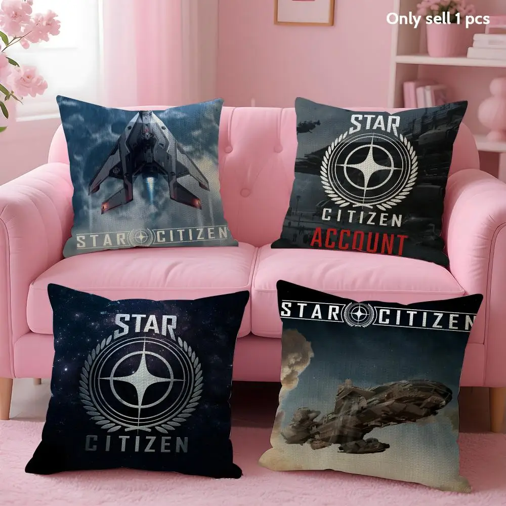 Video Game S-Star Citizen Cushion Cover Decorative Linen Throw Pillow Case Soft For Bed Sofa Car Home Decor