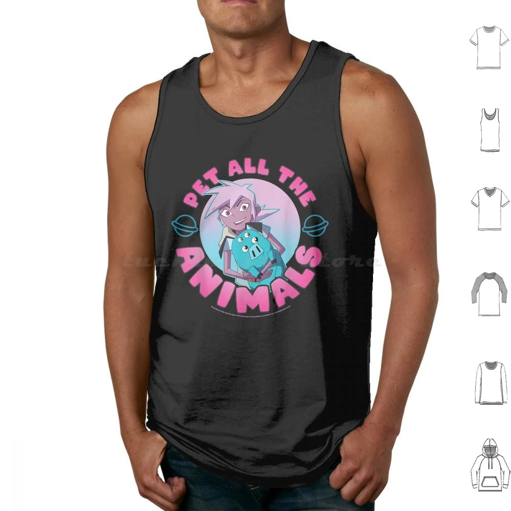 Kipo And The Age Of Wonderbeasts Pet All The Animals Tank Tops Print Cotton Kipo And The Age Of Wonderbeasts Pet All The