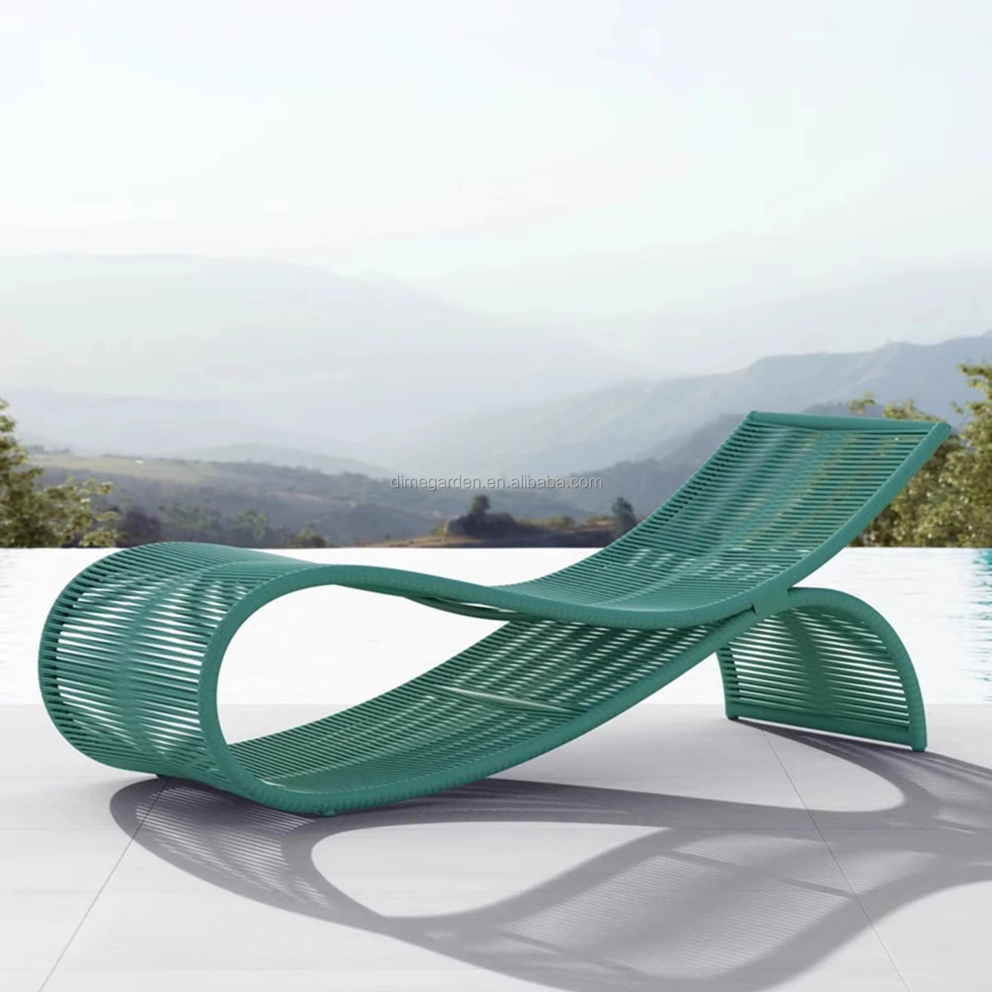 

Outside Hotel Lounger Aluminum Frame Sunbed Villa Terrace Rattan Outdoor Sunbathing Pool Garden Lounge Chair Outdoor Furniture