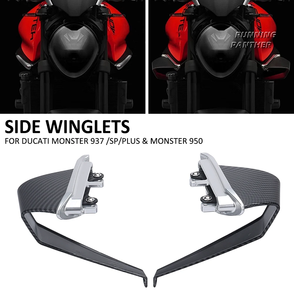 

NEW For DUCATI Monster 937 SP Plus MONSTER 950 2021-2023 Motorcycle Aerodynamic Side Downforce Naked Spoilers Fixed Winglet Wing