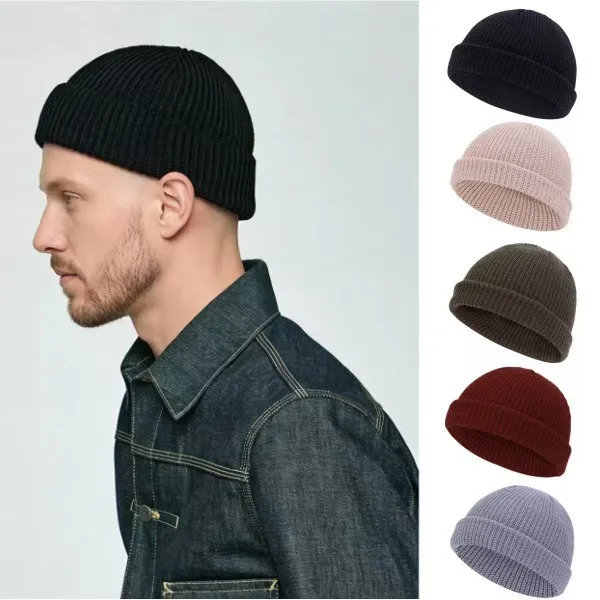 Classic Ribbed Knit Beanie For Men Women Rolled Cuff Warm Winter Hat Soft Headwear For Daily Walking Casual Outdoor Activities
