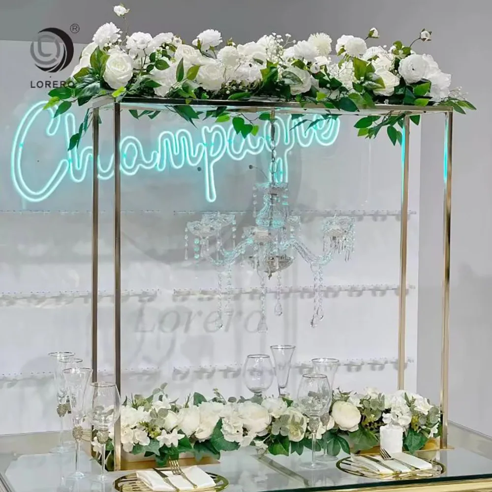 Centro de mesa de fiesta para eventos de lujo, decoración de velas, arco de flores, adornos, soporte de exhibición, soporte de fila de flores, 5 uds.