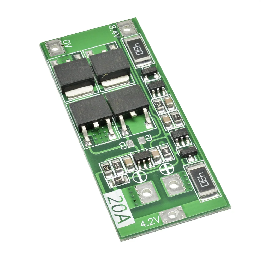 Papan pelindung pengisi daya baterai Li-ion 2S 8.4V 20A, sistem manajemen baterai modul ekualisasi aktif manajemen daya baterai