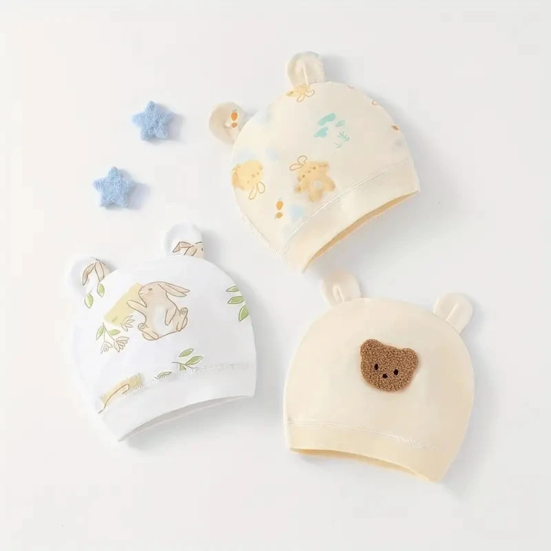 Autumn Winter Baby Hat Comfortable Hats Cute Ear Shape Cotton Cap Newborn 0 -3Month