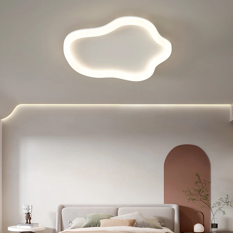 Plafonniers nuage intelligents modernes, lampe de chambre à coucher principale créative, lampe de salon pour enfants, simple, nordique, crème, ménage