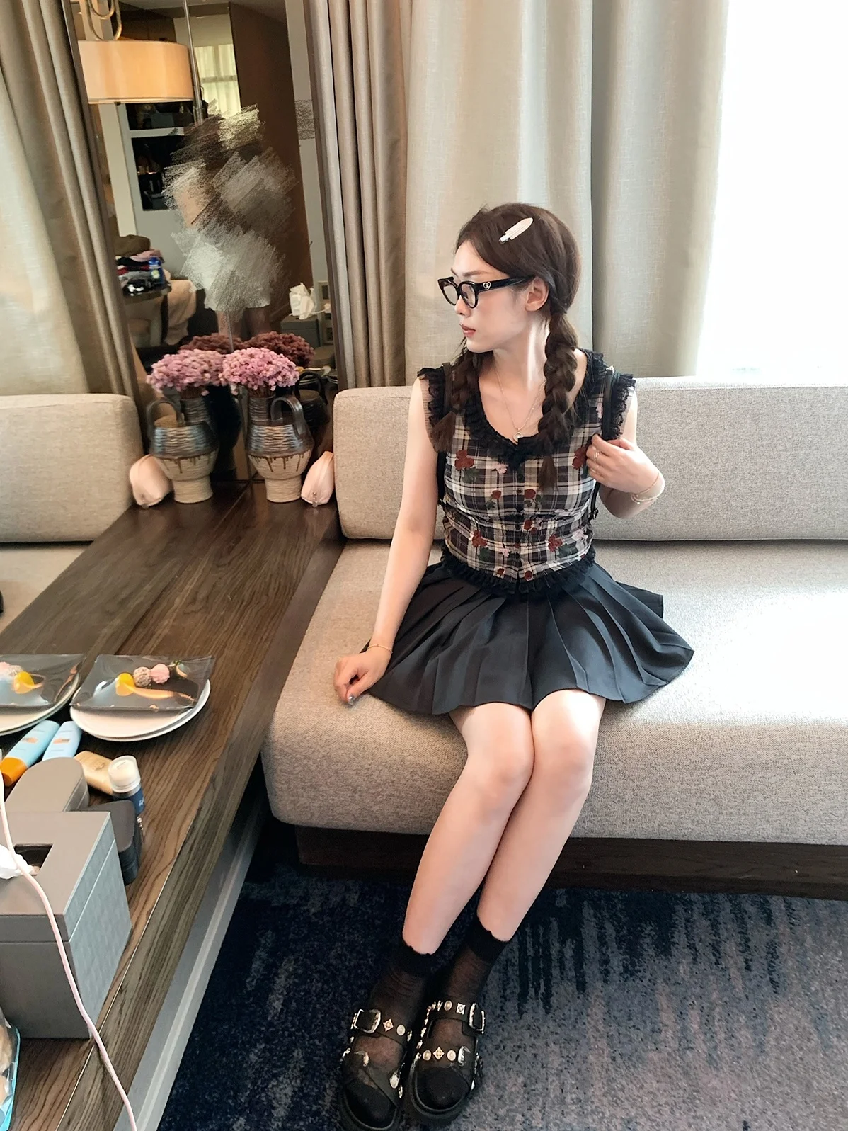 

Stberry Jump College Sle Color A-Line Skirt Women's Summer Pleated High Waist Slimming ort Pants Skirt