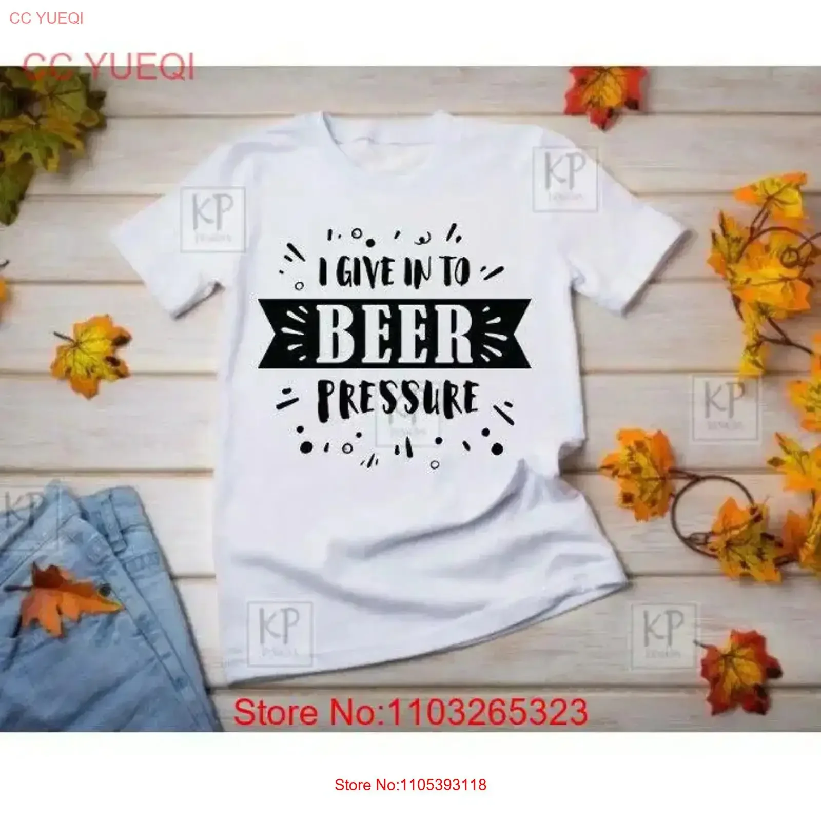 I give in to beer pressure T Shirt gift birthday christmas unisex vintage Washed Casual graphic Unisex Soft Stretched Slightly