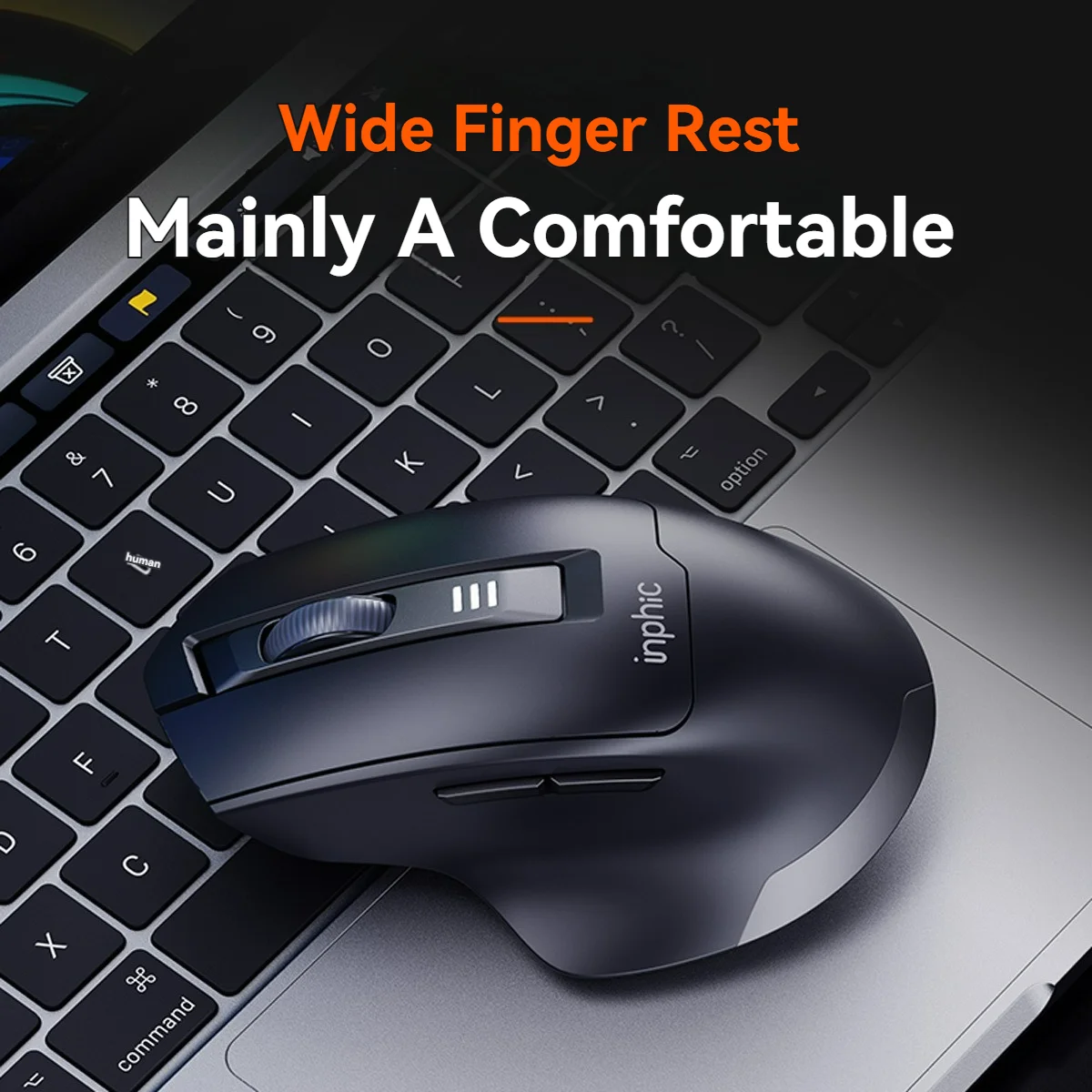 Inphic M9 Wireless Mouse 2.4G USB Receiver Rechargeable Type-C Mute Button Power Visualization Ergonomic Office Universal Mouse