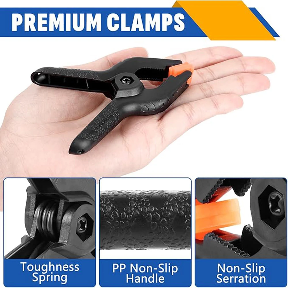 Heavy Duty Clips for Balloon Arch, Woodworking Clamps - 6pcs 3.5" Spring Clamps Plastic Backdrop Clips Photography Carpenter view 4