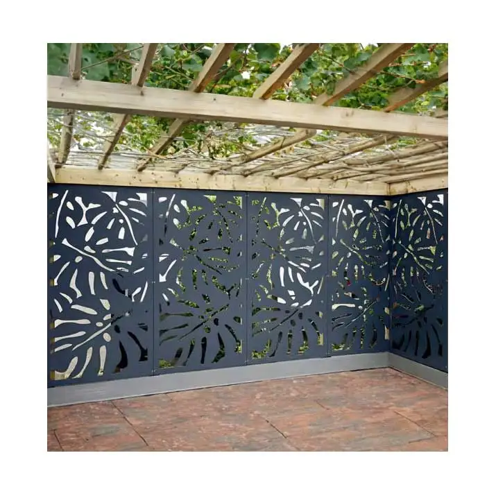 

Garden Privacy Metal Partition Screens Powder Coated Aluminum Cut Fences Custom Cut Aluminum Screens
