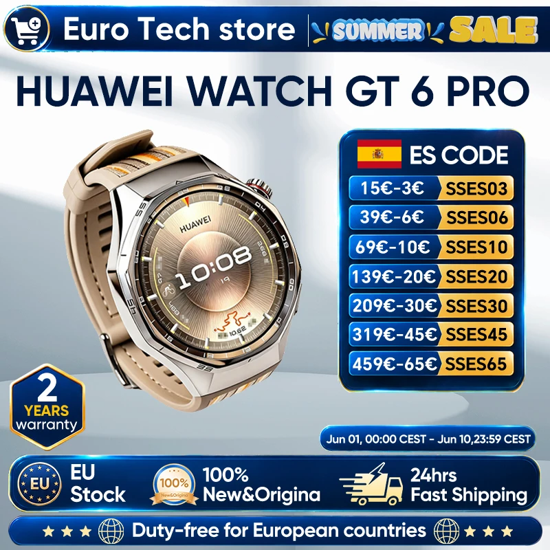 HUAWEI Watch GT 6 Pro 46mm GPS Smartwatch 1.47''AMOLED Touch Screen, Cycling Professional Level, NFC Up to 21 Days of Autonomy,