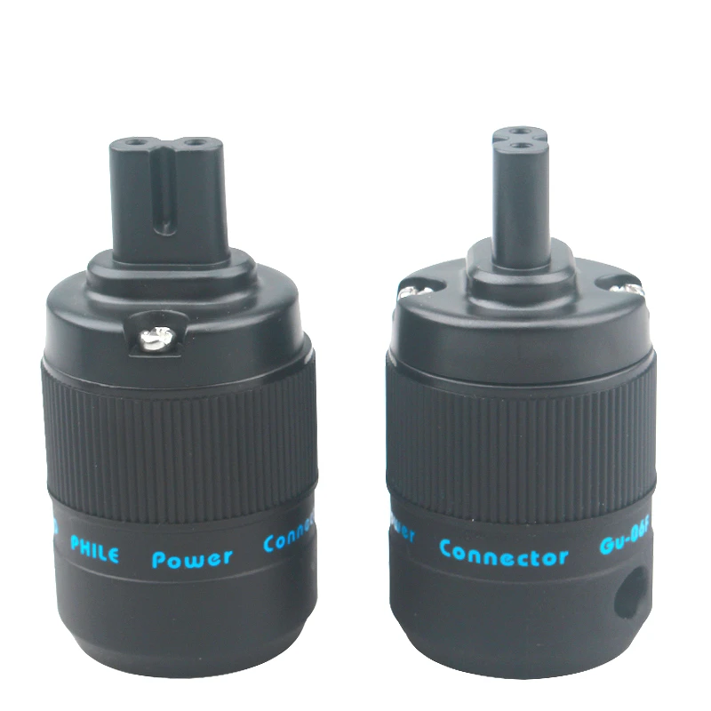 

HIFI позолоченный штекер питания IEC, фигурка 8, гнездовой разъем из чистой меди, Hi-Fi аудиоаксессуары