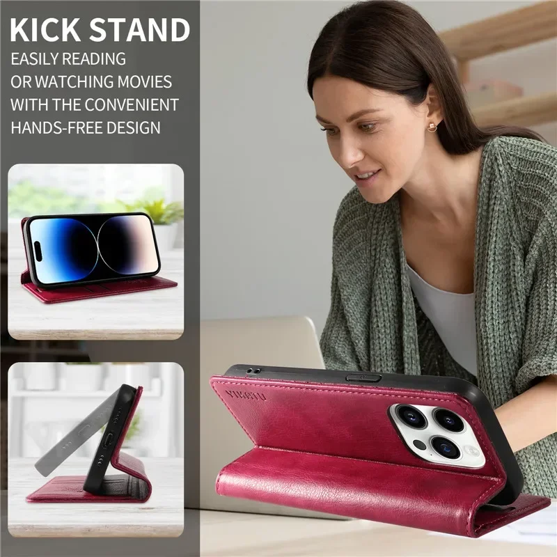 Wallet Magnetic Flip Leather Case For VIVO Y17s Y27 Y36 5G Y35 Y22 Y22s Y16 4G Y02s VIVOY17S Shockproof Phone Stand Cover 2024 image 5