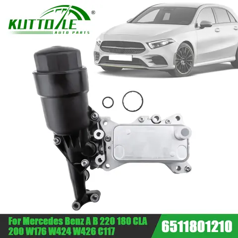 6511801210 자동차 오일 필터 하우징 어셈블리 (쿨러 포함) A6511801210 메르세데스 벤츠 A B 220 180 CLA 200 W176 W424 W426 C117 용
