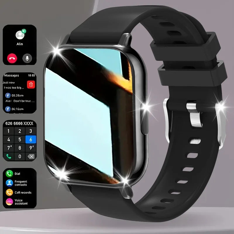New Smart Watch, Unisex Fashion Sports Watch with Stainless Steel Strap, Wireless Calling, Multi-Sport Mode, Music Control