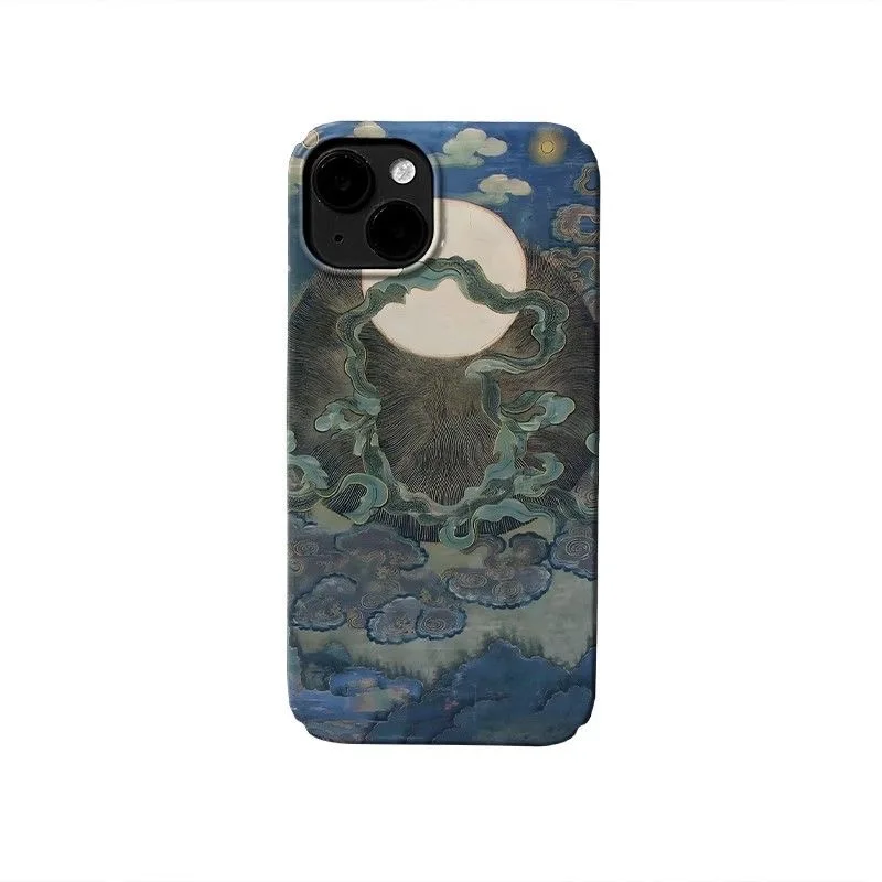

INS KoreanBlue Mural Art Phone Case for IPHONE 17 Air 16E 15 PROMAX 14 15 16Plus 13 12 MINI 11 PRO XR XS MAX Acrylic Phone Cover
