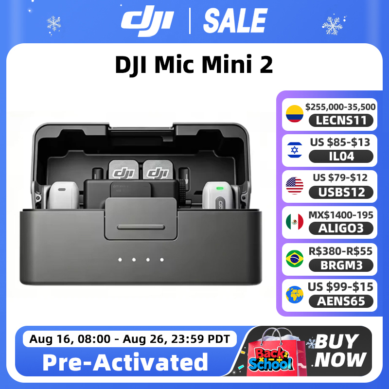 DJI Mic Mini 2 Lightweight & Versatile, Compact Storage High-Quality Audio Two-Level Noise Cancelling 48-Hour Operating Time