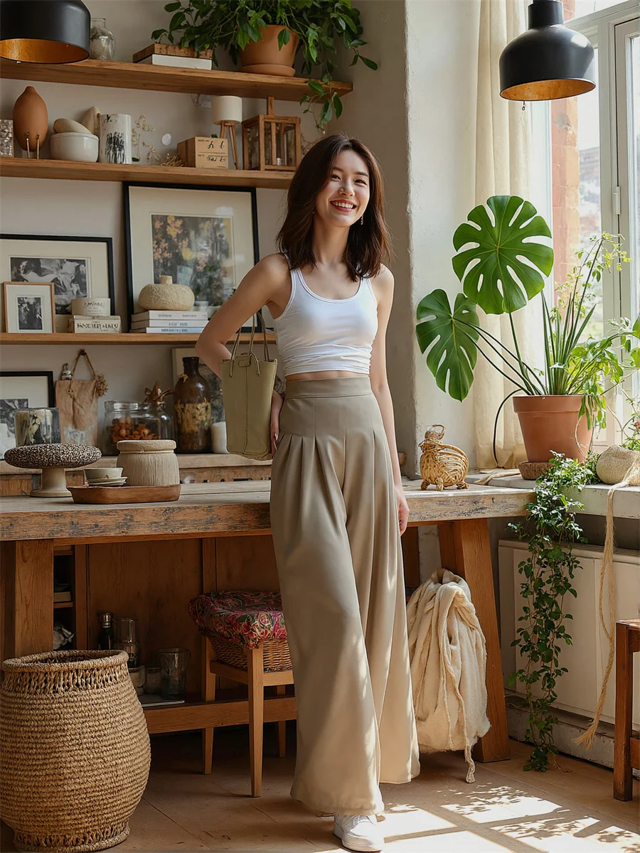 

Брюки большого размера, женские абрикосовые, хаки, розовые, с веревочным поясом, женские, уникальный дизайн, модные, модные, с высокой талией, повседневная одежда, простая