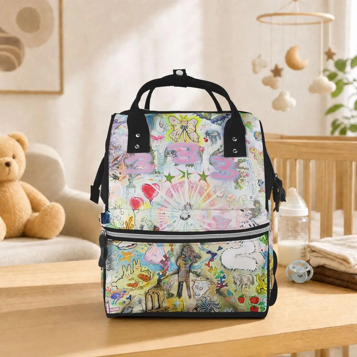 Drain Gang Bladee 333 Album Cov Student Backpack School Bag Hiking Travel Daypack for Men Women Bookbag Shoulder Bags