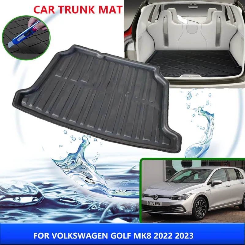 

Car Trunk Mat For VW Volkswagen Golf 8 Mk8 GTI R 2022 2023 High Temperature Resistant Storage Carpet Auto Interior Accessories