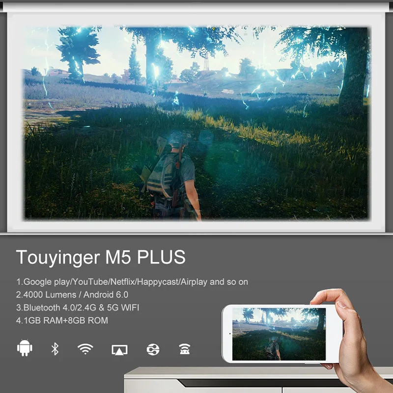 Fabriek Prijs Mini Projector Q8 6000 Lumen 1080P Home Theater Outdoor Projector 4K Mobiele Telefoon Proyector