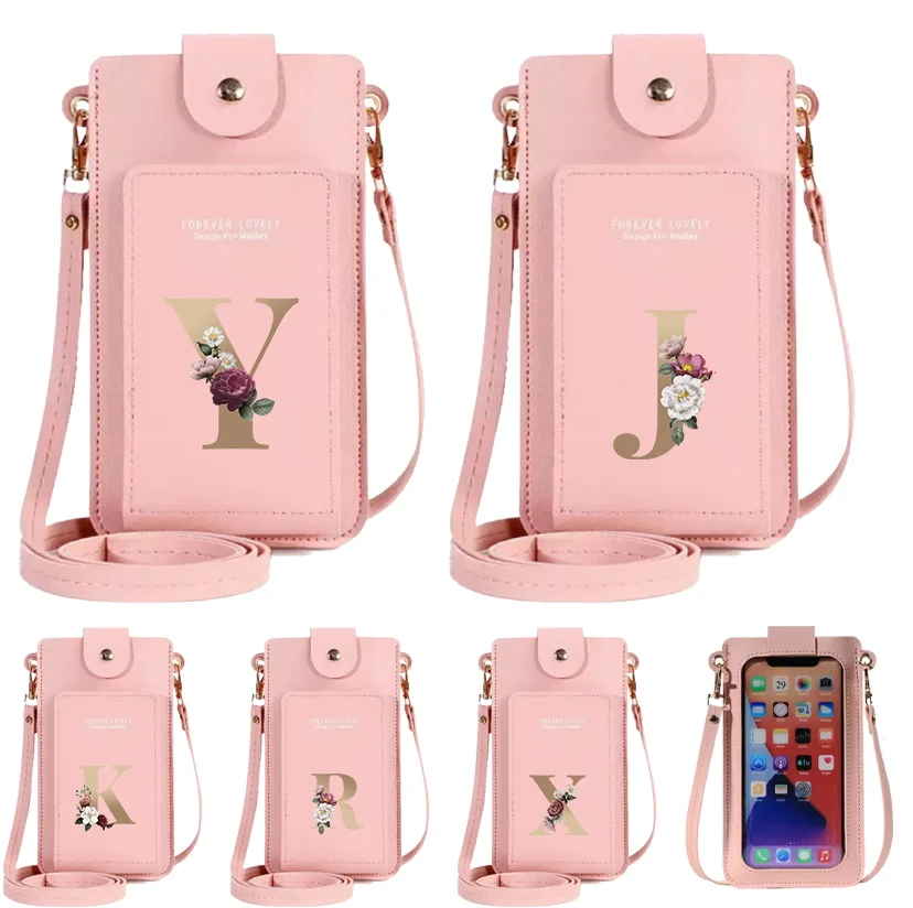 

Mini Mobile Phone Bag Gold Printing Series Messenger Bag Coin Purse Higher Quality Luxury Design Portable Crossbody Bag