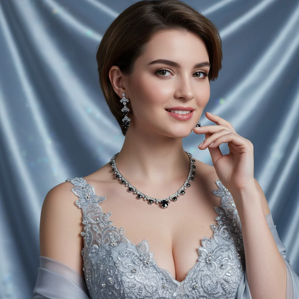 

Mid-century Vintage Real Gold Plated Copper Zircon Necklace Heavy Craft Light Luxury Niche Elegant Women Clavicle Chain Jewelry