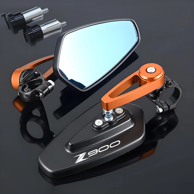 

For Kawasaki Z900 Universal Motorcycle Mirrors Rearview 2pcs Handle Bar End Mounting