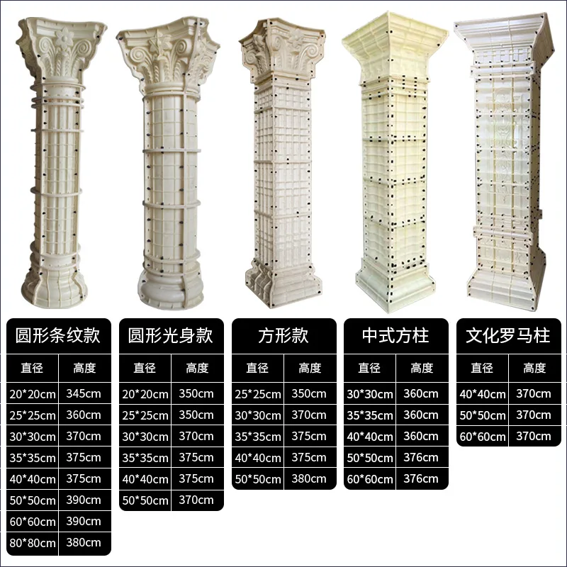 Architectural villa courtyard gate model, cast-in-place cement Roman column mold