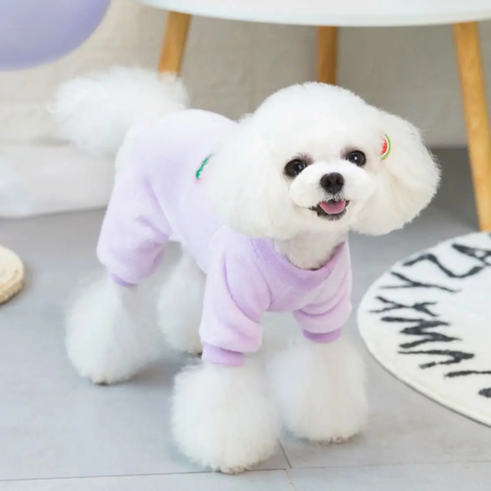 Fruit Printed Dogs Pajamas Warm Soft Winter Dog Clothes Comfortable Dog Bodysuit Clothing Puppy Clothing Coat for Dogs Puppy