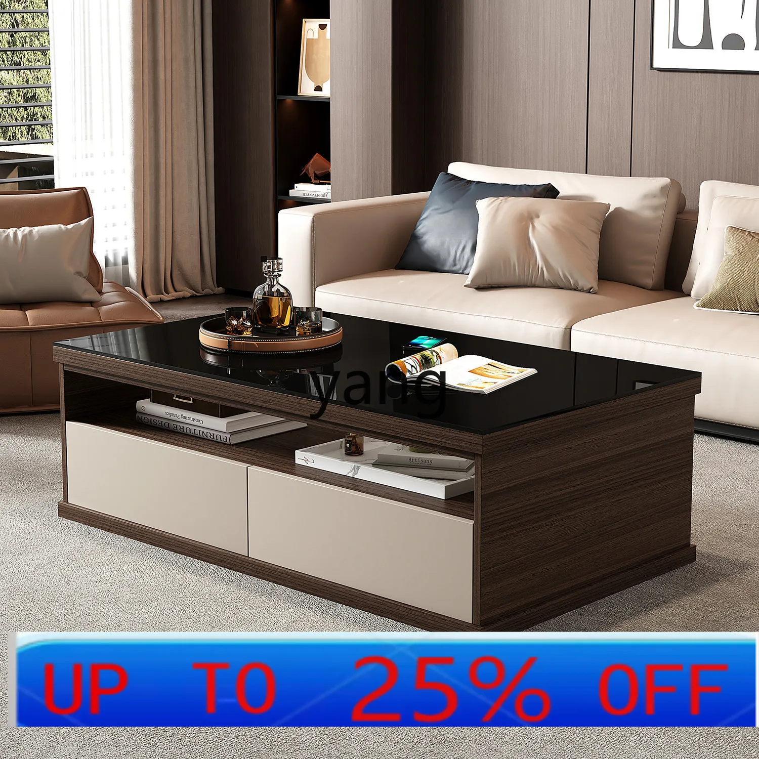 

Современный простой прямоугольный журнальный столик из массива дерева для гостиной, для небольшой квартиры, чайный столик.