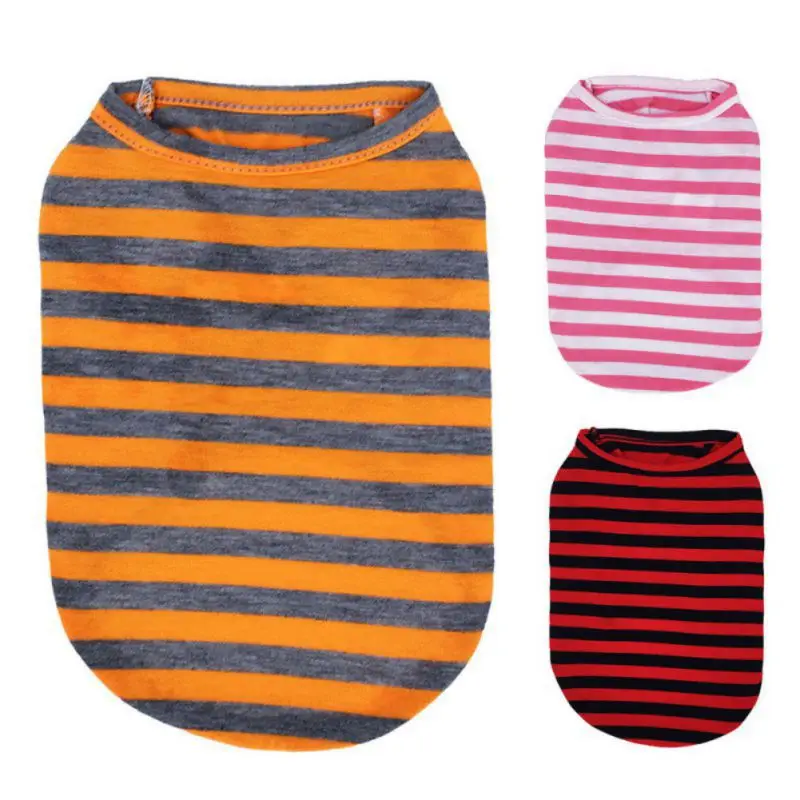 Dog Striped Shirt Lightweight Vest Soft Breathable Cool Pet Clothes Sleeveless Tank for Boy Girl Small Dogs Cats Puppy Outdoor