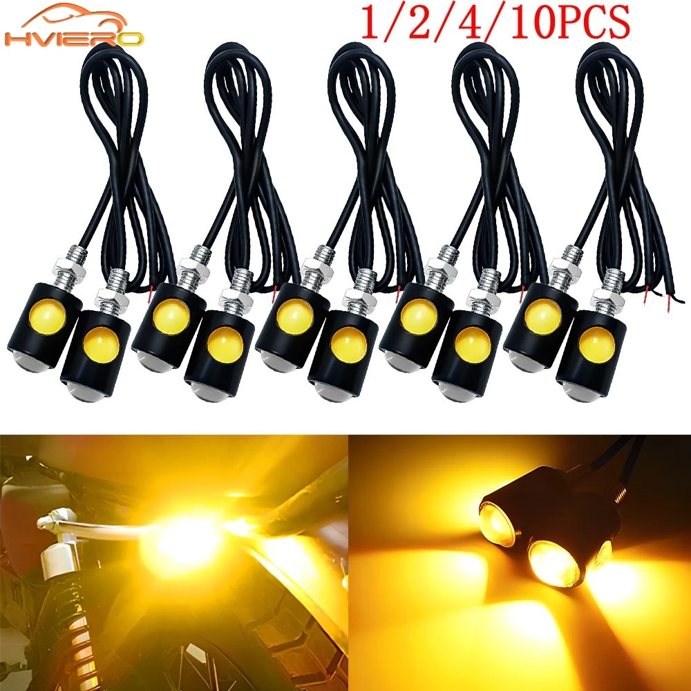 

1/2/4/10pc Car Motorcycle Eagle Eye Led Daytime Running Light Super Bright Turn Signal License Plate Tail Reverse Clearance Lamp
