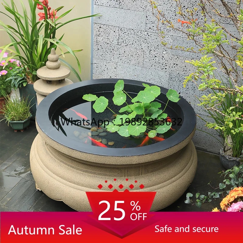 

YFY Han Yun Tang Chinese Style Courtyard Landscaping Decoration Outdoor Garden Ancient Method Fish Raising Large Water Tank