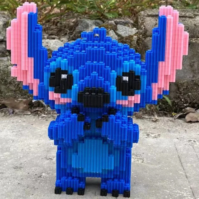 21CM Cute Stitch Building Block Toys Small Particle Bricks DIY 3D Model Assembly Children\'s Building Block Toys Birthday Gift