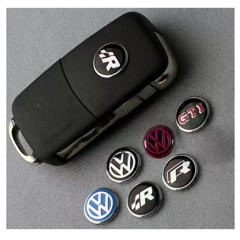 Car Key Stickers Auto Control Keychain Badge Accessories For Volkswagen VW Rline GTI R Polo Golf Touareg Passat Magotan Tiguan