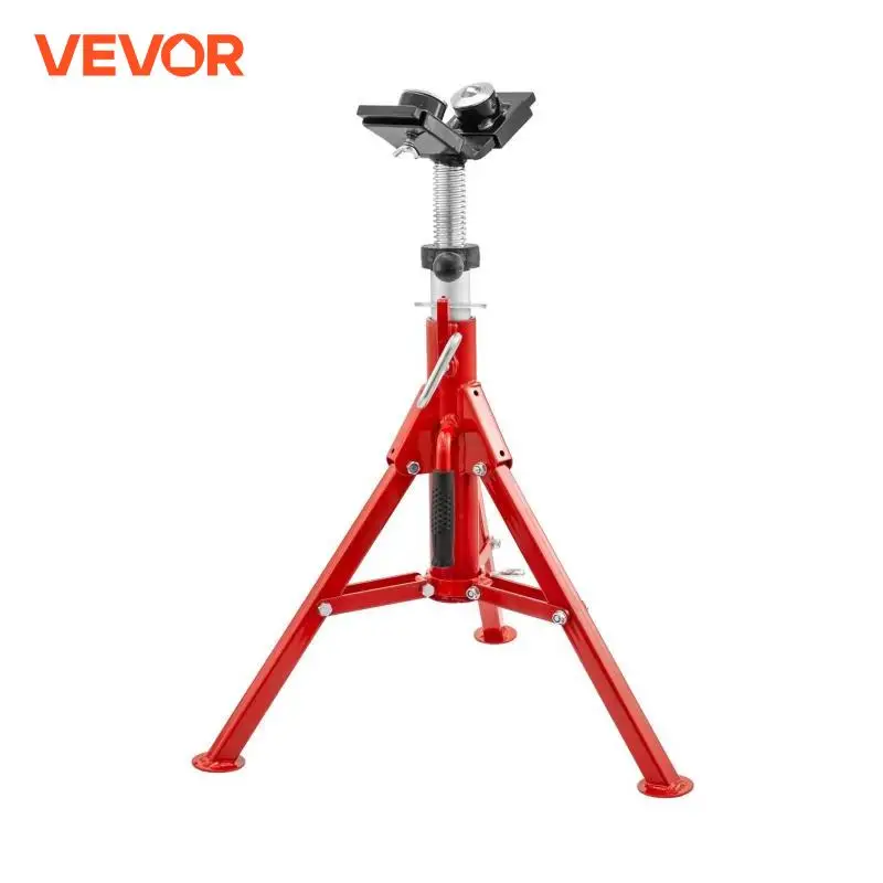 VEVOR Pipe Holding Stand V-Head 1107A 1107C 1107S With 2/4 Ball Transfer Folding Tripod Jack Pipeworking Supporting Clamped Tool