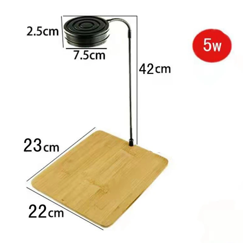 BAAG-LED Luce per acquario con lampada base in bambù per acquari Piante in vaso Piante grasse Paesaggio in miniatura Spina americana