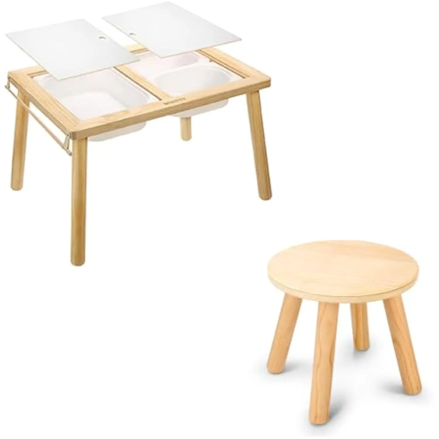 

Sensory Tables + Wooden Step Stools for Kids Toddler