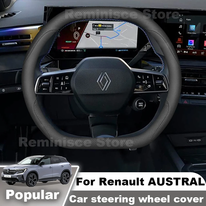 For Renault Austral E-Tech 2023-2025 2026 Car Steering Wheel Cover Non Slip Auto Steering Wheel Renault Clio 6 2026 Accessories